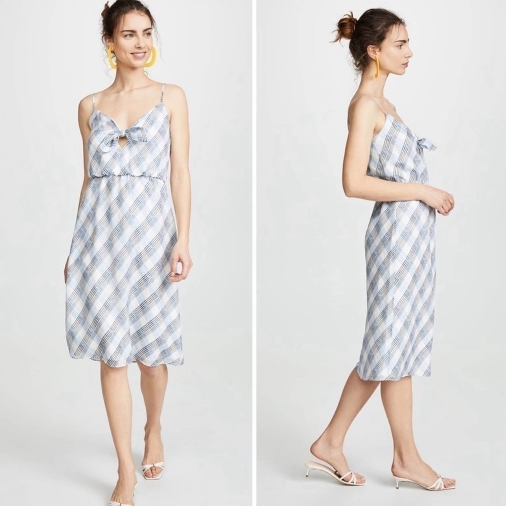 Joie Abiah Plaid Silk Midi Dress